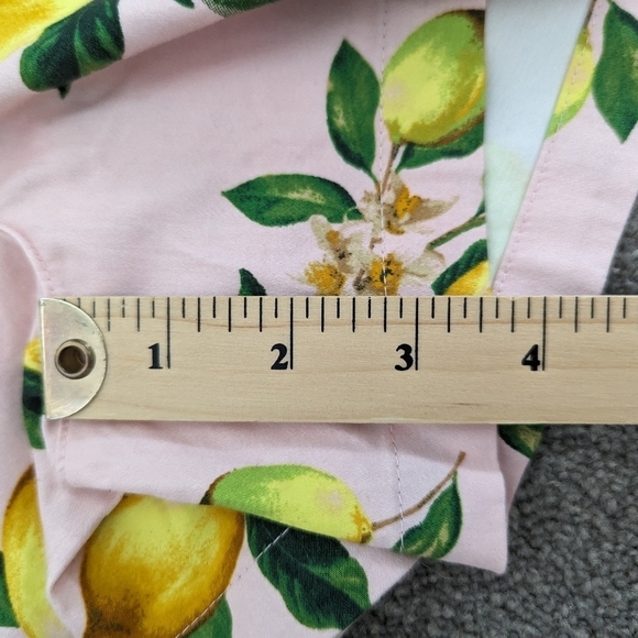 CYNTHIA Rowley yellow lemon print pink base cotton shorts size 4 - Picture 7 of 12